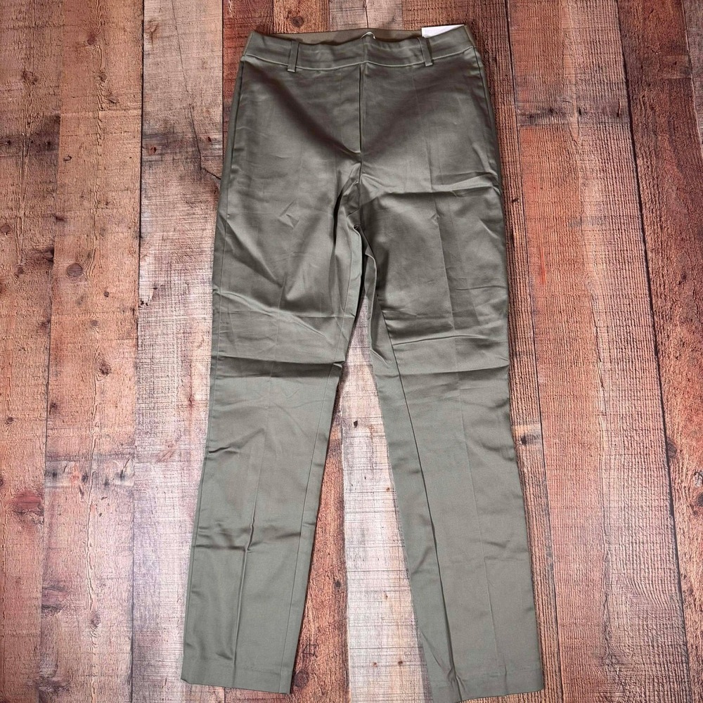 H&M Women Olive Green Super Stretch Slacks Ankle Length Trousers Pants 6 NEW